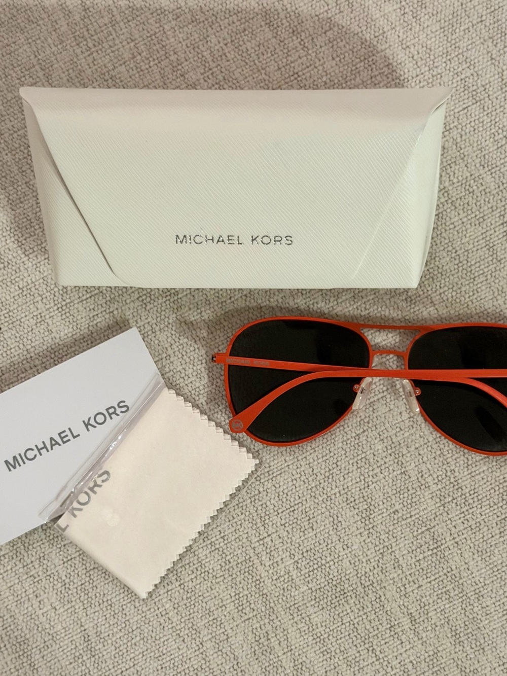 Michael Kors Orange Aviator Sunglasses with Black Lenses - Picture 2 of 7